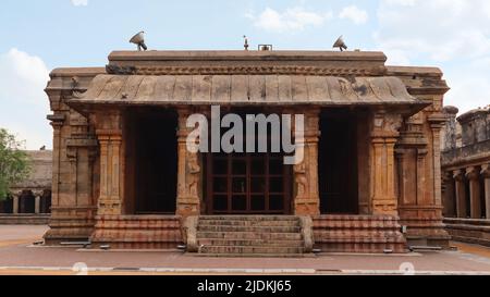 Murugan Temple Mandapam, Big Temple, Thanjavur, Tamilnadu, Indien. Stockfoto