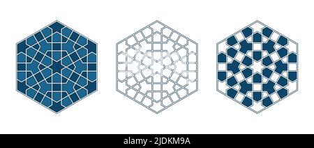 Persische geometrische Mosaikrahmen für Dankeskarte Stock Vektor