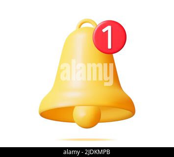 3D Benachrichtigungssymbol isoliert. Stock Vektor