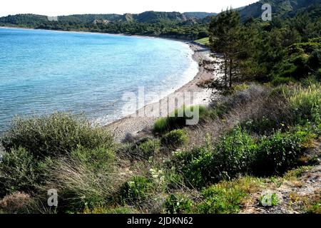 Anzac Cove der Ort der Landung der Alliierten im Ersten Weltkrieg in der Türkei Stockfoto