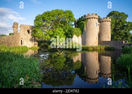 Am frühen Morgen Bild von Whittington Castle in Shropshire, England Stockfoto