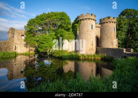 Am frühen Morgen Bild von Whittington Castle in Shropshire, England Stockfoto