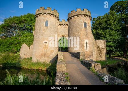 Am frühen Morgen Bild von Whittington Castle in Shropshire, England Stockfoto