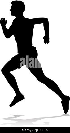 Silhouette Runner man Sprinter oder Jogger Person Stock Vektor
