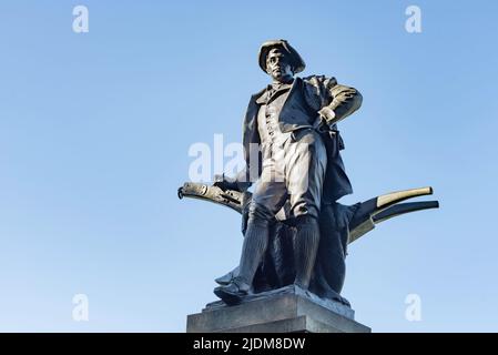 Eine Statue des schottischen Dichters Robert Burns wurde 1905 in der Nähe der Art Gallery of New South Wales in Sydney vom Burns Memorial Committee enthüllt Stockfoto