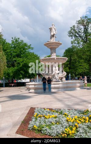 Steindonaubrunnen in Budapest, Ungarn, Stockfoto