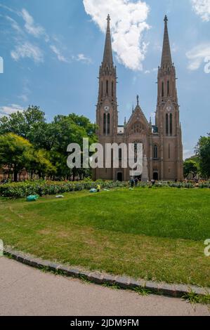 Die Szent Erzsébet / St. Elizabeth Kirche auf Rozsak tere Im Bezirk VII in Budapest Stockfoto