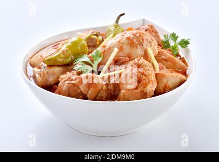 Chicken Karahi ist ein köstlicher Chicken Eintopf. Gekocht in Tomaten und Gewürzen. Stockfoto