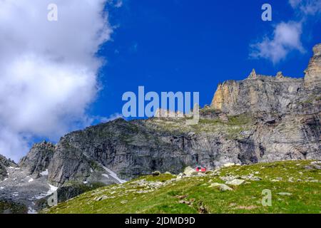 Italien Piemont Berge Alpe Devero Biwak Combi Lanza Stockfoto