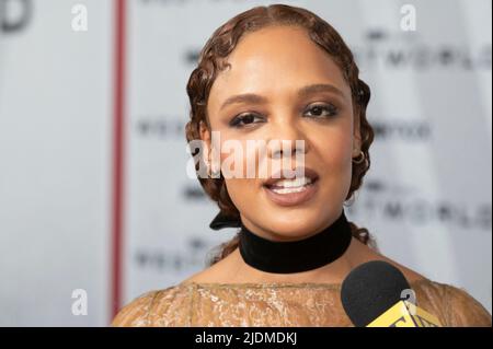 New York, Usa. 21.. Juni 2022. Tessa Thompson nimmt an der Premiere von „Westworld“ in der Alice Tully Hall im Lincoln Center in New York City von HBO in der Saison 4 Teil. Kredit: SOPA Images Limited/Alamy Live Nachrichten Stockfoto