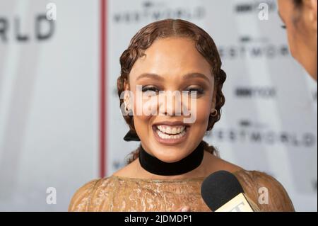 New York, Usa. 21.. Juni 2022. Tessa Thompson nimmt an der Premiere von „Westworld“ in der Alice Tully Hall im Lincoln Center in New York City von HBO in der Saison 4 Teil. Kredit: SOPA Images Limited/Alamy Live Nachrichten Stockfoto