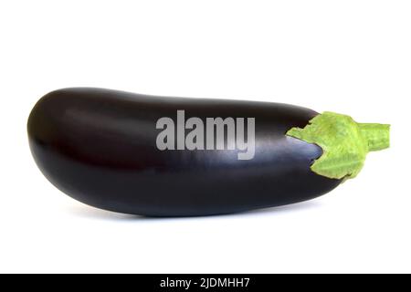 Eine frische Aubergine isoliert auf weißem Hintergrund Stockfoto
