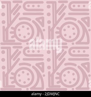 Nahtloses Muster mit abstrakten geometrischen Elementen im handgezeichneten Doodle-Stil. Stock Vektor