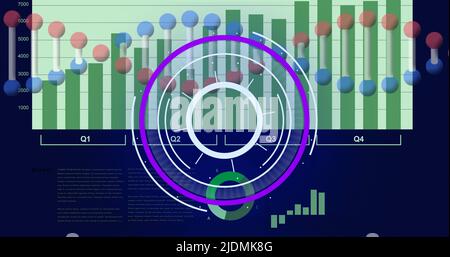 Bild des Verarbeitungskreises auf der dna-Kette, wissenschaftlicher Grafik und Daten Stockfoto