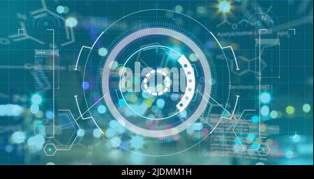 Abbildung des Scannens und der Datenverarbeitung auf der Straße Stockfoto