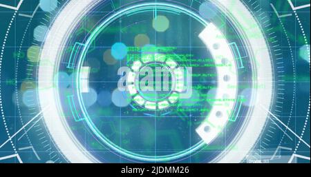 Abbildung des Scannens und der Datenverarbeitung auf der Straße Stockfoto