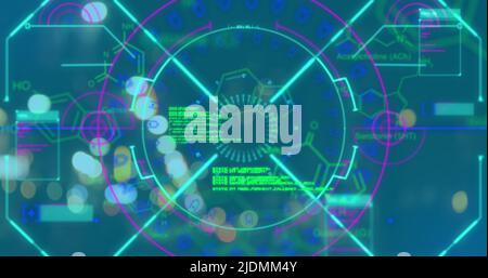 Abbildung des Scannens und der Datenverarbeitung auf der Straße Stockfoto