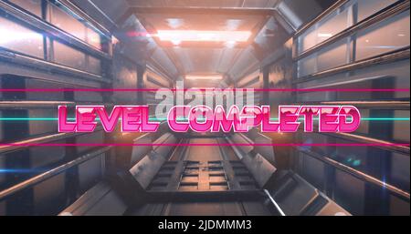 Bild des Textabstands über dem digitalen Tunnel Stockfoto