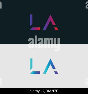 Initial Alphabet Buchstabe Logo Symbol LA, bunt lebendige Farbverlauf trendige Logos Stock Vektor