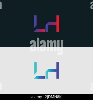 Anfangsbuchstabe Logo-Symbol LH, bunte lebendige Verlaufsfarbe trendige Logos Stock Vektor