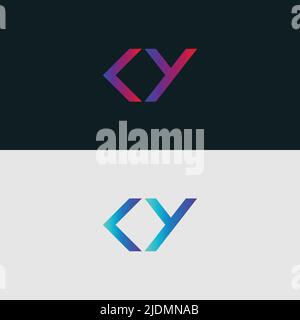Anfangsbuchstabe Logo-Symbol KY, bunte lebendige Farbverlauf trendige Logos Stock Vektor