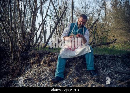 Vizzola Ticino, Italien. 10.. November 2019. ACW Confederate States Army, Surgeon Kredit: Independent Photo Agency/Alamy Live News Stockfoto