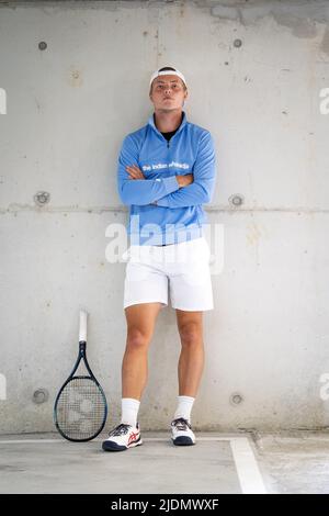 2022-06-22 14:07:26 AMSTELVEEN - Porträt von Tim van Rijthoven. Der Tennisspieler erhielt nach seinem Stunt bei den Libema Open in Rosmalen eine Wildcard für Wimbledon. ANP JEROEN JUMELET niederlande Out - belgien Out Stockfoto