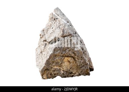 Steine isoliert auf weißem Hintergrund. Felsen enthalten Beschneidungspfad. Stockfoto