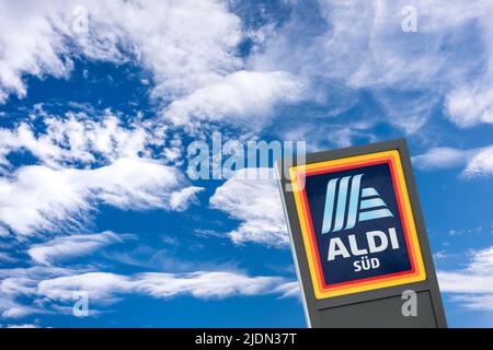 Firmenlogo des Discounter Aldi Stockfoto