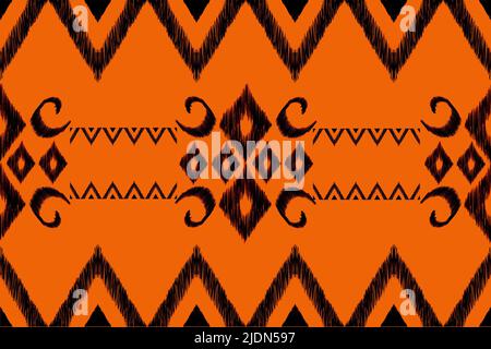 Ethnisches geometrisches Muster für Hintergrund oder Tapete. Geometrische ethnische orientalische ikat nahtlose Muster Traditionelles Design für Hintergrund, Teppich, Stockfoto