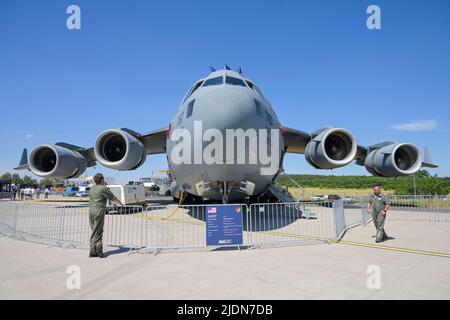 Boeing C-17 Globemaster III der U.S. Airforce, 22.06.2005. ILA Internationale Luft- und Raumfahrtausstellung Berlin, Schönefeld, Brandenburg, Deutschl Stockfoto