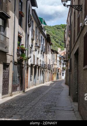 Spanien, Villafranca del Bierzo, Castilla y Leon, Bezirk El Bierzo. Castillo-Palacio de los Marqueses de Villafranca, 16.. Jahrhundert. Stockfoto