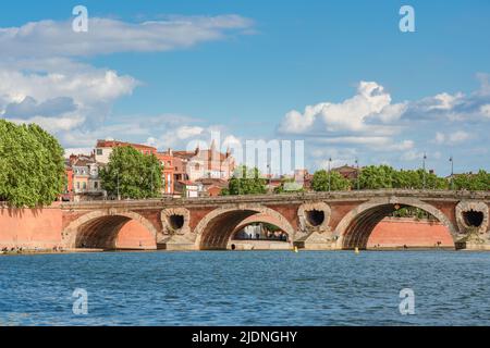 Toulouse Landschaft mit dem Fluss Garonne und der Pont-Neuf Stockfoto