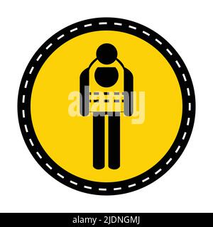 Symbol Tragen Life Jacket Isolate Auf Weißem Hintergrund, Vektor-Illustration Stock Vektor