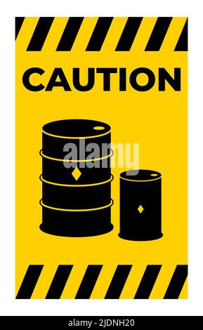Chemical Drums Black Icon White Background Stock Vektor