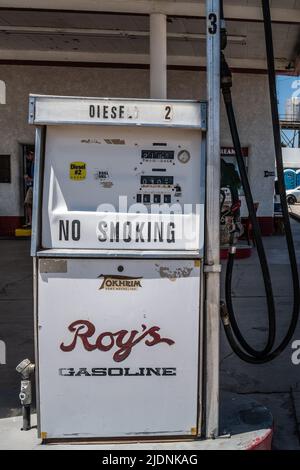 Gaspumpe auf der Route 66 im Roy's Motel, Amboy, Kalifornien Stockfoto