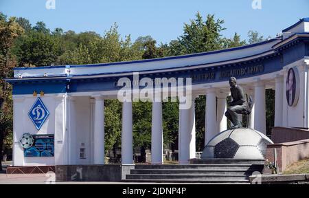 Kiew, Ukraine 23. August 2020: Zentraler Eingang zum Dynamo-Stadion Lobanovskyi Kiew Stockfoto