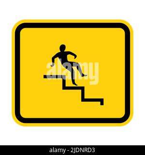 Achtung: Schrittsymbol auf weißem Hintergrund isolieren, Vektorgrafik EPS.10 Stock Vektor