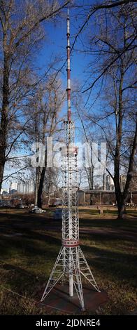 Kiew, Ukraine 11. November 2021: Museum der Miniaturen - Fernsehturm in Kiew Stockfoto