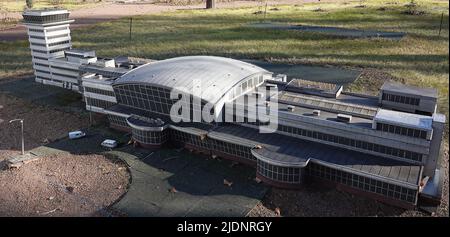 Kiew, Ukraine 11. November 2021: Museum der Miniaturen - das Gebäude des internationalen Flughafens Boryspil Stockfoto