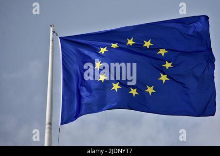 Marseille, Frankreich. 21.. Juni 2022. Die Flagge der Europäischen Union wird am Gebäude des Generalrates in Marseille gezeigt. (Foto von Gerard Bottino/SOPA Images/Sipa USA) Quelle: SIPA USA/Alamy Live News Stockfoto