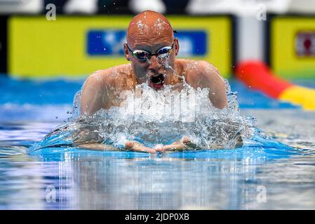 Budapest, Ungarn. 22.. Juni 2022. MATTSSON Matti FIN200m Breaststroke Men Halbfinale Schwimmen FINA 19. World Championships Budapest 2022 Budapest, Duna Arena 22/06/22 Foto Andrea Staccioli/Deepbluemedia/Insidefoto Kredit: Insidefoto srl/Alamy Live News Stockfoto