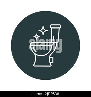 WC-Sitz Umriss Symbol wc-Logo Linie. Vektor editierbare Toilette Zeichen sauber wc Schüssel Stock Vektor