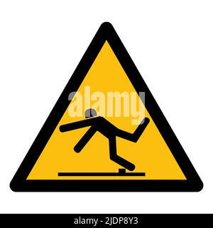 Vorsicht vor Stolpergefahr Symbol auf weißem Hintergrund isolieren, Vektorgrafik EPS.10 Stock Vektor