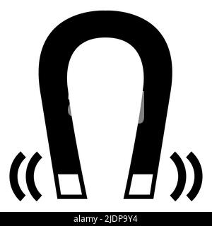 Vorsicht Magnetfeld-Symbol-Zeichen Isolieren auf weißem Hintergrund, Vektorgrafik EPS.10 Stock Vektor