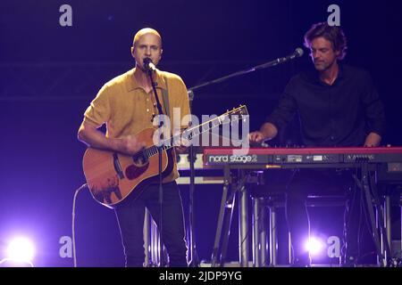 22. Juni 2022, Hessen, Frankfurt/M.: Sängerin Milow singt bei der Verleihung des Live Entertainment Award in der Frankfurter Festhalle. Foto: Thomas Frey/dpa Stockfoto