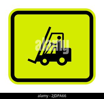 Vorsicht Gabelstapler Symbol Schild Isolieren Auf Weißem Hintergrund, Vektor-Illustration Stock Vektor
