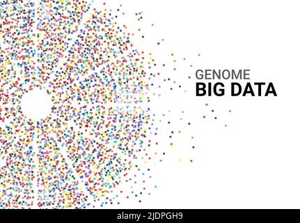 Genom genetische Big Data Sequenz menschliche Analytik Hintergrund. DNA-Gen-Gesundheitsdesign. Stock Vektor