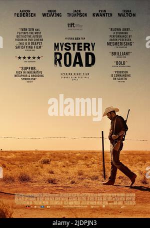 AARON PEDERSEN POSTER, MYSTERY ROAD, 2013, Stockfoto