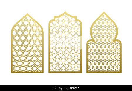 Arabischer Vektor Fenster Tür Muster. Arabian islamic Moschee ramadan Ornament Stil Stock Vektor